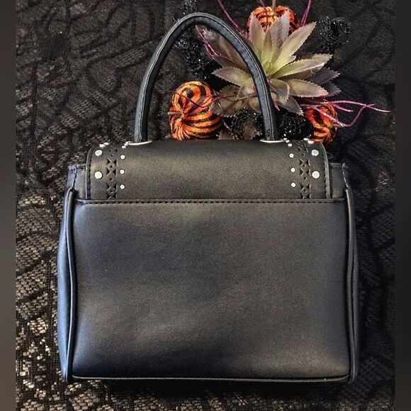 French Connection Bellita Black Stud Mini Crossbody with Top Handle NWT - Picture 10 of 17
